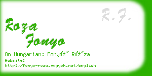 roza fonyo business card